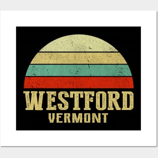 WESTFORD VERMONT Vintage Retro Sunset Posters and Art